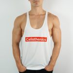 TANK TOP BIAŁY WYCIĘTY CALISTHENICS